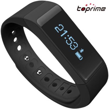 Fitness TrackerToprimeWearable Replaceable Smart Band with Multi-Functions Activity Tracker for Android and iOSBlack