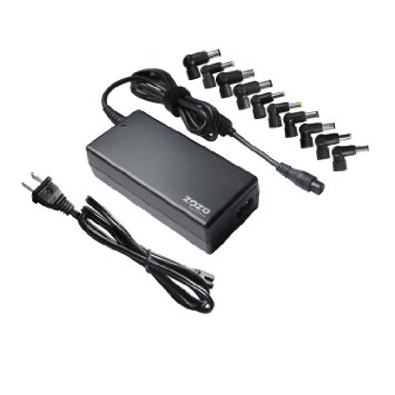 ZOZO™ 70W Universal Laptop Charger AC Adapter Power Supply Antomatic Voltage Output 15-20V with 10 connectors for Hp Dell Toshiba IBM Lenovo Acer Samsung Sony Fujitsu Gateway Notebook (Black)