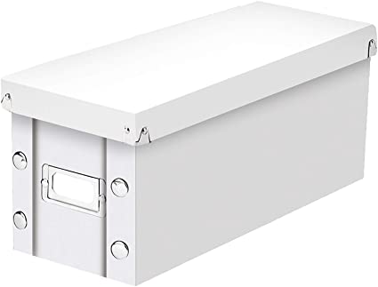Snap-N-Store CD Storage Box, Assembled Dimensions: 5.13 x 5.13 x 13.25 Inches, White, 2 Pack (SNS02066)