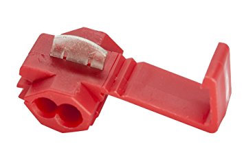 Red Solderless Quick Splice Snap Wire Connector, 22 through 18 Gauge, Pack of 25