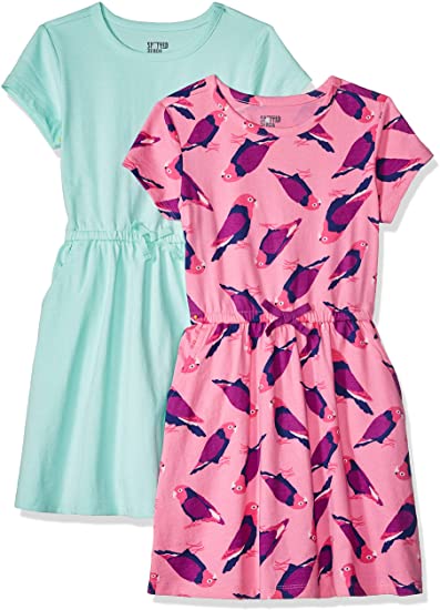 Amazon Brand - Spotted Zebra Girls' Knit Short-Sleeve Cinch-Waist Dresses