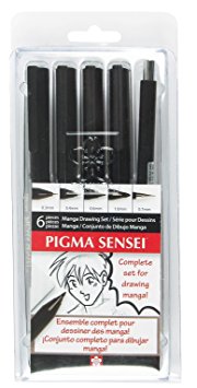 Sakura Pigma Sensei Manga 6 Piece Drawing Kit