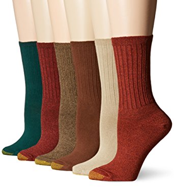 Gold Toe Women's Ribbed Crew 6 Pack