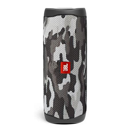 JBL Flip 5 Wireless Portable Bluetooth Speaker, JBL Signature Sound with Powerful Bass Radiator, Vibrant Colors with Rugged Design, JBL PartyBoost, IPX7 Waterproof & Type C (Without Mic, Camo)