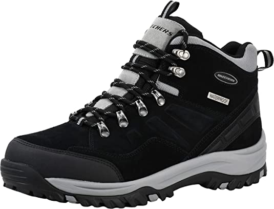 Skechers Men's Relment Pelmo Chukka Waterproof Boot Black/Charcoal 8