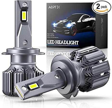 AGPTEK H7 LED Headlight Bulbs, 70W 12000Lumens Super Bright LED Headlights Conversion Kit for Car Light Bulb Replacement, 6000K Cool White IP68 Waterproof, CSP LED Chips, CANBUS Built-in, Pack of 2