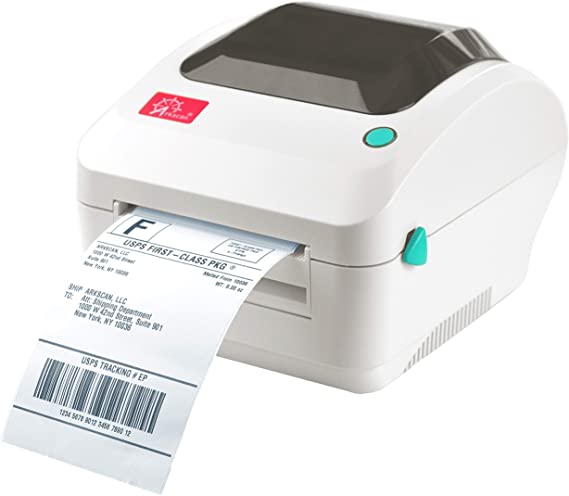 Arkscan 2054A Shipping Label Printer, Support Amazon Ebay Paypal Etsy Shopify ShipStation Stamps.com UPS USPS FedEx DHL on Windows & Mac, Roll & Fanfold 4x6 Thermal Direct Label for Printer (Beige)