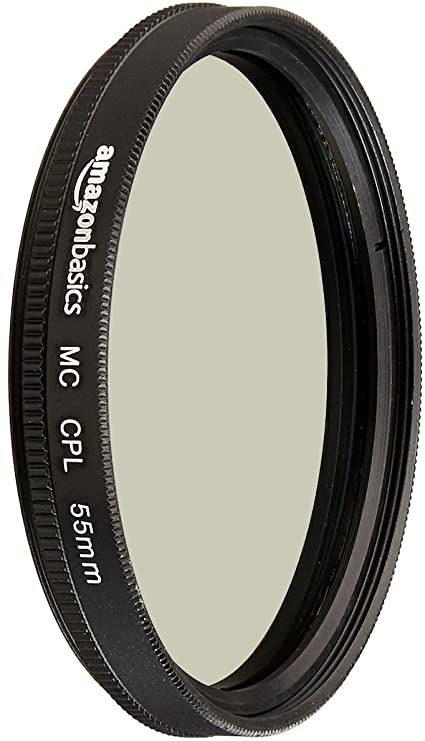 AmazonBasics Circular Polarizer Camera Photography Lens - 55 mm