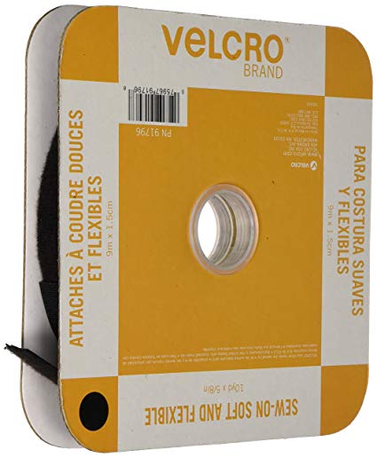 VELCRO Brand - Sew On Soft & Flexible - 30' x 5/8" Soft & Flexible Tape - Black