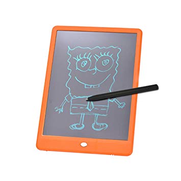 iQbe 10inch LCD Writing Tablet with Stylus and Digital Screen Lock, Kids Drawing Board eWriter as A Perfect Office Note Pad Graphics Tablets (Orange)