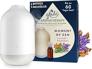 Glade Aromatherapy Essential Oils Duft-Diffuser Starterset Nachfüller, Moment of Zen, Lavendel   Sandelholz, 17.4ml