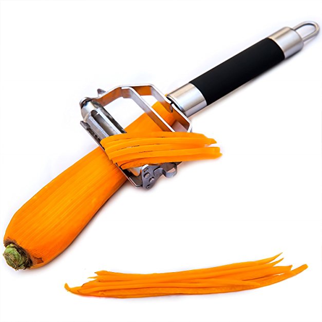 Deiss® PRO Dual Julienne Peeler & Vegetable Peeler - Non-slip Comfortable Handle - Amazing Tool for Making Delicious Salads and Veggie Noodles