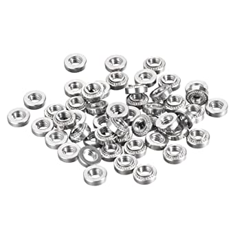 uxcell Self -Clinching Nuts,#8-32 x 0.14-Inch Stainless Steel Rivet Nut Round Head Steel Metal Sheet Mounting Hardware Fastener 100pcs