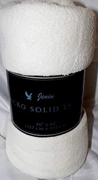 Goldenlinens Ultra Soft Cozy Plush Fleece Warm Solid Colors Traveling Throw Blanket 50" X 60" (127 cm X 152 cm) (White)