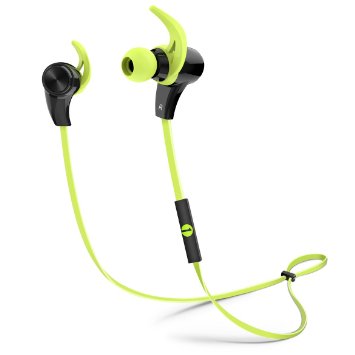 1byone Bluetooth 4.1 Wireless In-Ear Headphones, Sports Earphones with HD Stereo Sound & Modern, Sweat-Proof and Ergonomic Design, Black & Green