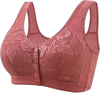 Daisy Bras for Older Women 2024 Comfortable Convenient Front Closure Bras Full Support No Underwire Bras, (38) 38