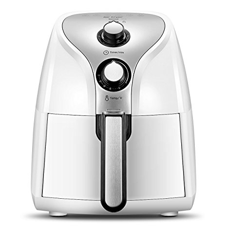 Comfee 1500W Multi Function Electric Hot Air Fryer with 2.6 Qt. Removable Dishwasher Safe Basket (White)