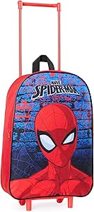 Marvel Spiderman Kids Suitcase, Foldable Trolley Bag 15.35”x 10.63” x 3.94”