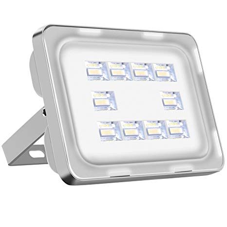 Viugreum 30W LED Outdoor Floodlight, Thinner and Lighter Design, Waterproof IP65, 3600LM, Daylight White(6000-6500K), Super Bright Security Lights, for Garden, Yard, Warehouse, Square, Billboard