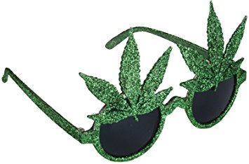 Star Power Adult Pot Leaf Eyewear Sunglasses, Green, One Size