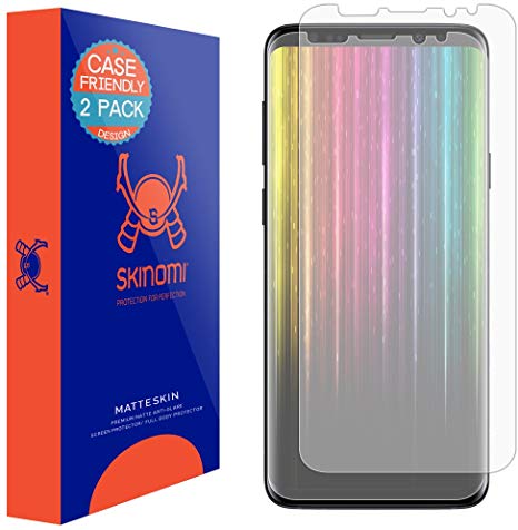 Skinomi Matte Screen Protector Compatible with Samsung Galaxy S9 Plus (2-Pack)(Case Friendly) Anti-Glare Matte Skin TPU Anti-Bubble Film