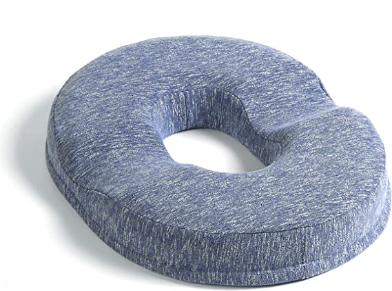 JEMA Donut Pillow Tailbone Hemorrhoid Cushion, Memory Foam Seat Cushion Pain Relief for Sores, Prostate, Coccyx, Sciatica, Pregnancy, Post Natal by Ergonomic Innovations, Blue