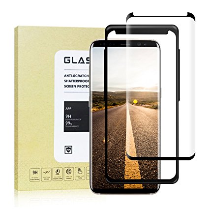 Screen Protector for Galaxy S8 Plus, HoPerain Tempered Glass Screen Protector 3D Curved, Case Friendly, HD, Anti-Scratch, Fingerprint, Bubble Free Screen Protector for Samsung Galaxy S8 Plus.