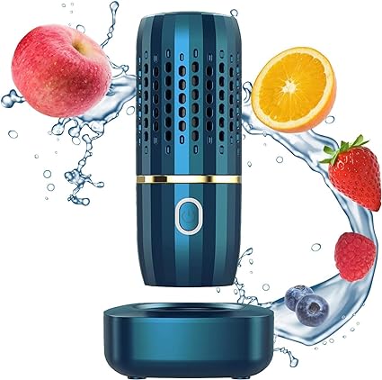 Fruit and Vegetable Washing Machine, Portable Fruit Cleaner Device, Fruit Cleaner Device in Water,Deeply Cleans Fresh Produce,for Cleaning Fruit,Vegetable-Seafood,Tableware(Blue)