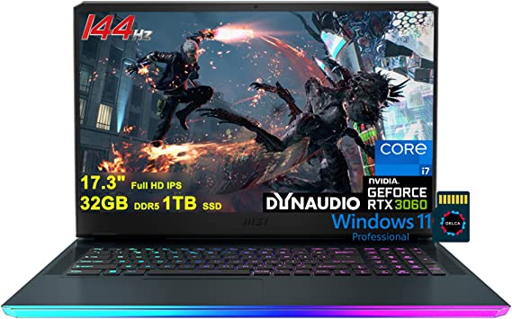 MSI GE76 Raider Gaming Laptop I 17.3" Full HD IPS 144Hz I 12th Gen Intel 14-core i7-12700H I 32GB DDR5 1TB SSD I GeForce RTX3060 6GB I Backlit Thunderbolt Dynaudio Win11Pro   32GB MicroSD Card