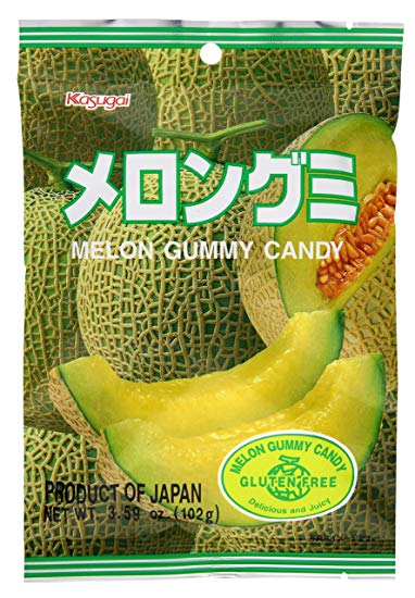 Kasugai Melon Gummy Candy 3.59oz (3 Pack)