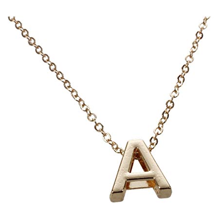 A Letter Necklace - TOOGOO(R)1Pcs Women Gold Plated English Letter name Initial chain Clavicle Pendant Fashion Necklaces Jewelry A