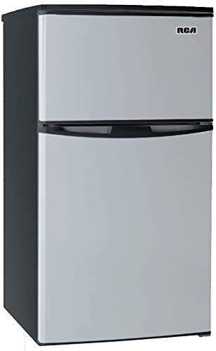 3.2 Cubc Foot 2 Door Fridge and Freezer, Stainless Steel