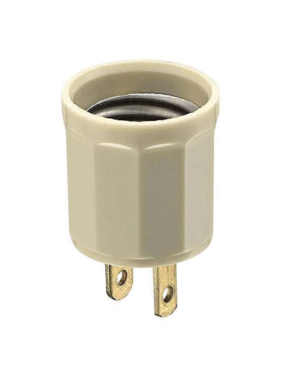 Leviton 61-I 15 Amp, 660 Watt, 125 Volt, Outlet-to-Lampholder Adapter, Ivory