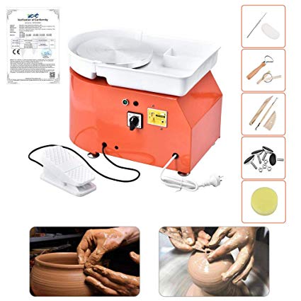 InLoveArts Pottery Wheel Machine 25CM 350W Electric Pottery Wheel Machine Ceramic Work Clay Art Craft DIY Clay Tool with Tray for Ceramic Work Ceramics Clay