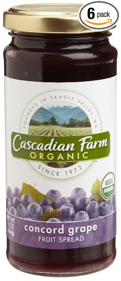 Cascadian Farm Concord Grape Spread, 10-Ounce Glass Jars  (Pack of 6)