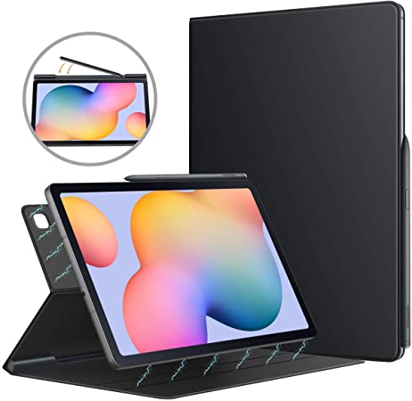 MoKo Case Compatible with Galaxy Tab S6 Lite 2020, Ultra-Slim Smart Folio Shell Cover Magnetic Absorption Case Fit Samsung Galaxy Tab S6 Lite 10.4 2020 SM-P610/P615 ONLY - Black