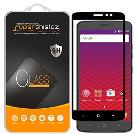 [2-Pack] Supershieldz For ZTE Max XL Tempered Glass Screen Protector, [Full Screen Coverage] Anti-Scratch, Bubble Free, Lifetime Replacement Warranty (Black)