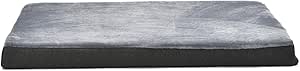 Amazon Basics Gel Foam Mattress Dog Pet Bed with Removable Cover, X-Large, Grey, 41" L x 29" W x 4" H