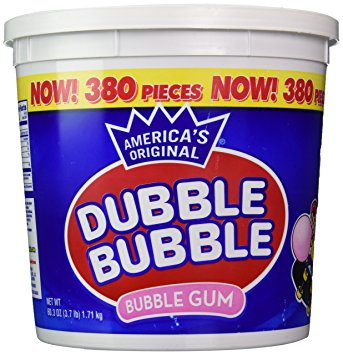 Dubble Bubble Tub, Original Flavor, 380-Count, 60.3 Oz(3.7 lb)