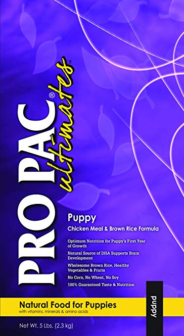 Pro Pac Ultimates Puppy Chicken Meal and Brown Rice Dry Dog Food, 5 Lb.