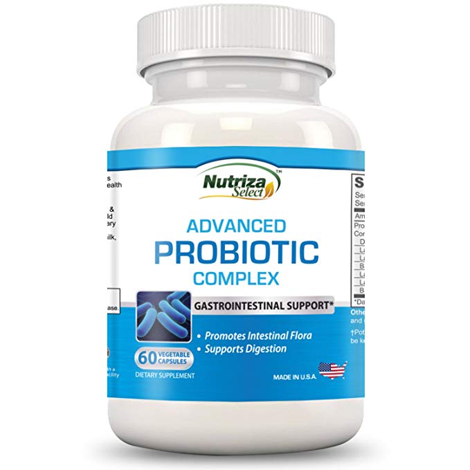 Nutriza Select Advanced Probiotics Supplement - Promotes Intestinal Flora - Restore Digestive Health - Provide Gastrointestinal Support - Improves Immune System Function, Colon Health & Digestion - 60 Once-Daily Vegetarian Capsules Made In USA