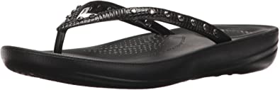 FitFlop Women's Iquishion Crystal Ergonomic Flip Flops Slide Sandal