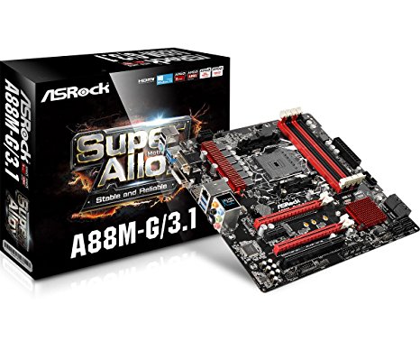 ASRock Motherboard Micro ATX DDR3 2400 NA A88M-G/3.1