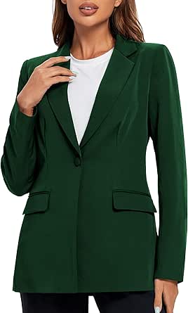 Urban CoCo Women's Casual Blazers Open Front Lapel Button Long Sleeve Office Work Suit Jacket