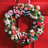 Bucilla Cookies and Candy Wreath Felt Applique Kit-15 Round