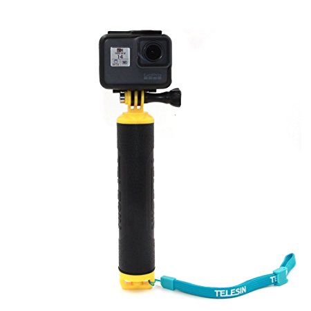 TELESIN Dive Buoy Handheld Floating Bobber Hand Grip for Gopro Hero 5 Black,Hero 5 Session,Hero 4 Session,Hero4/3 /3 Cameras and Tripod/pole Mount for All Water Sports (Type 2, Yellow)