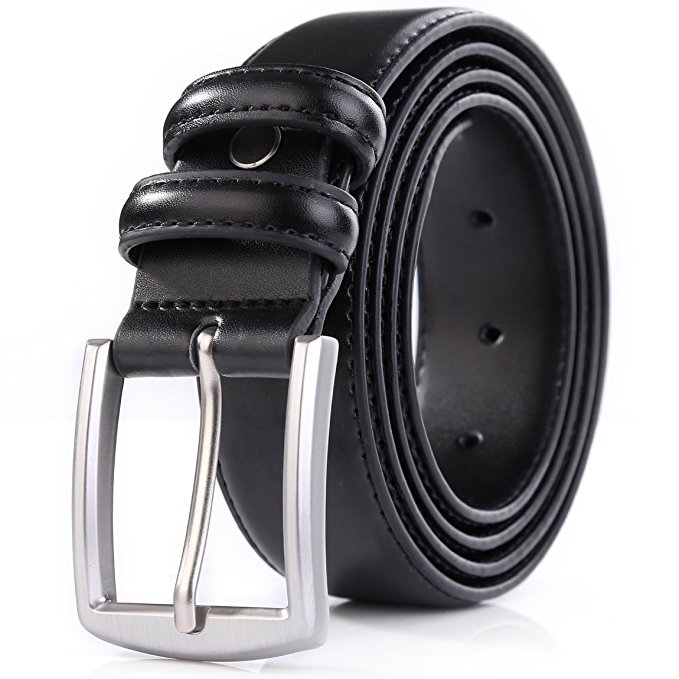 Weifert Men's Dress Belt Black Leather Belts for Jeans