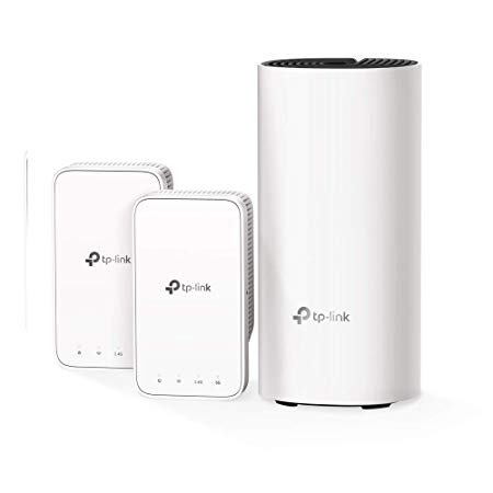 TP-Link Deco M3 Whole Home Mesh Wi-Fi System with Wall-Plug Extender, Up to 3500 sq ft Seamless Coverage, Work with Amazon Echo/Alex, Router and Wi-Fi Booster Replacement, Parent Control, Pack of 3
