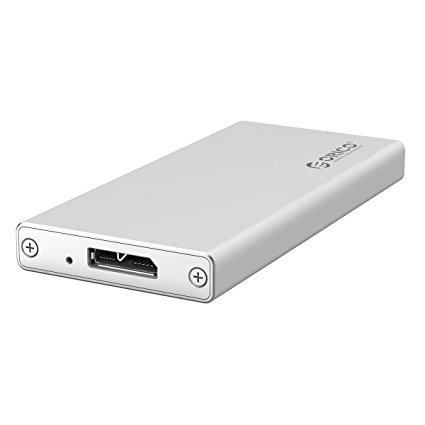 ORICO Aluminum mSATA to USB 3.0 External SSD Enclosure Adapter Case [Support UASP] -Silver