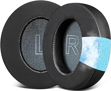 SOULWIT Cooling Gel Earpads Replacement for Anker Soundcore Life Q30/Q35 Headphones, Ear Pads Cushions with Ice Silk Fabric, High-Density Noise Isolation Foam - Black